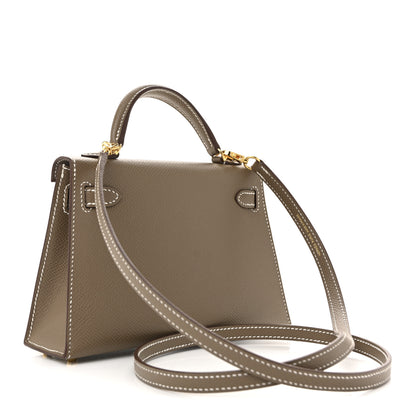Hermes Epsom Mini Kelly Sellier 20 Etoupe 3 of 15
