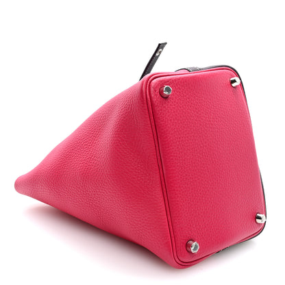 Hermes Taurillon Clemence Casaque Picotin Lock 18 PM Rouge Sellier Framboise 4 of 10