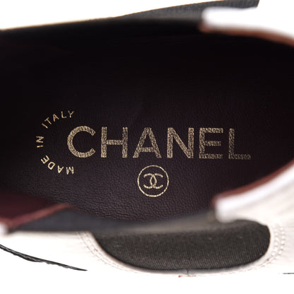 Chanel Calfskin Cap Toe CC Ankle Boots 40 White Black 7 of 11