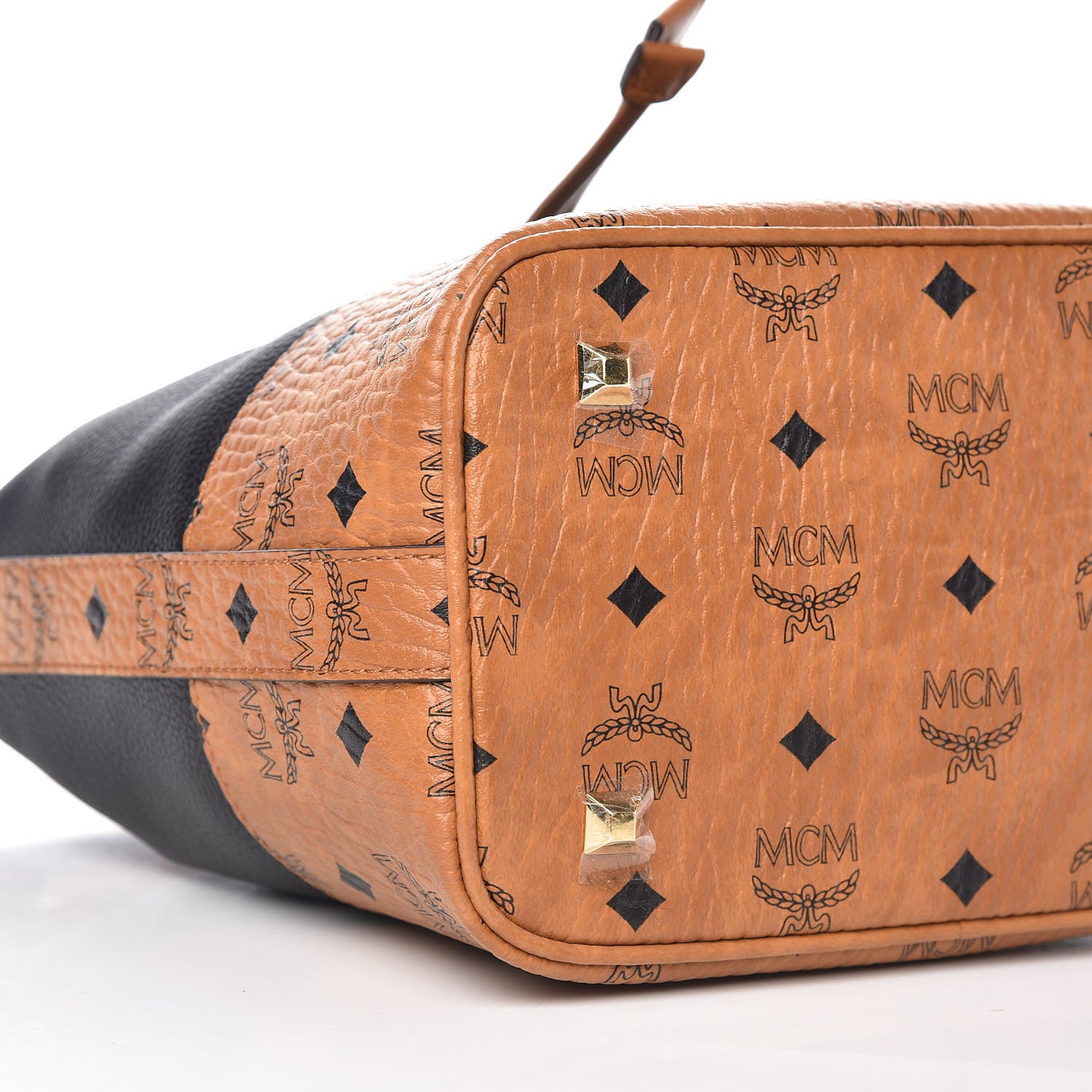 MCM Calfskin Visetos Geonautic Bucket Bag Black 5 of 8