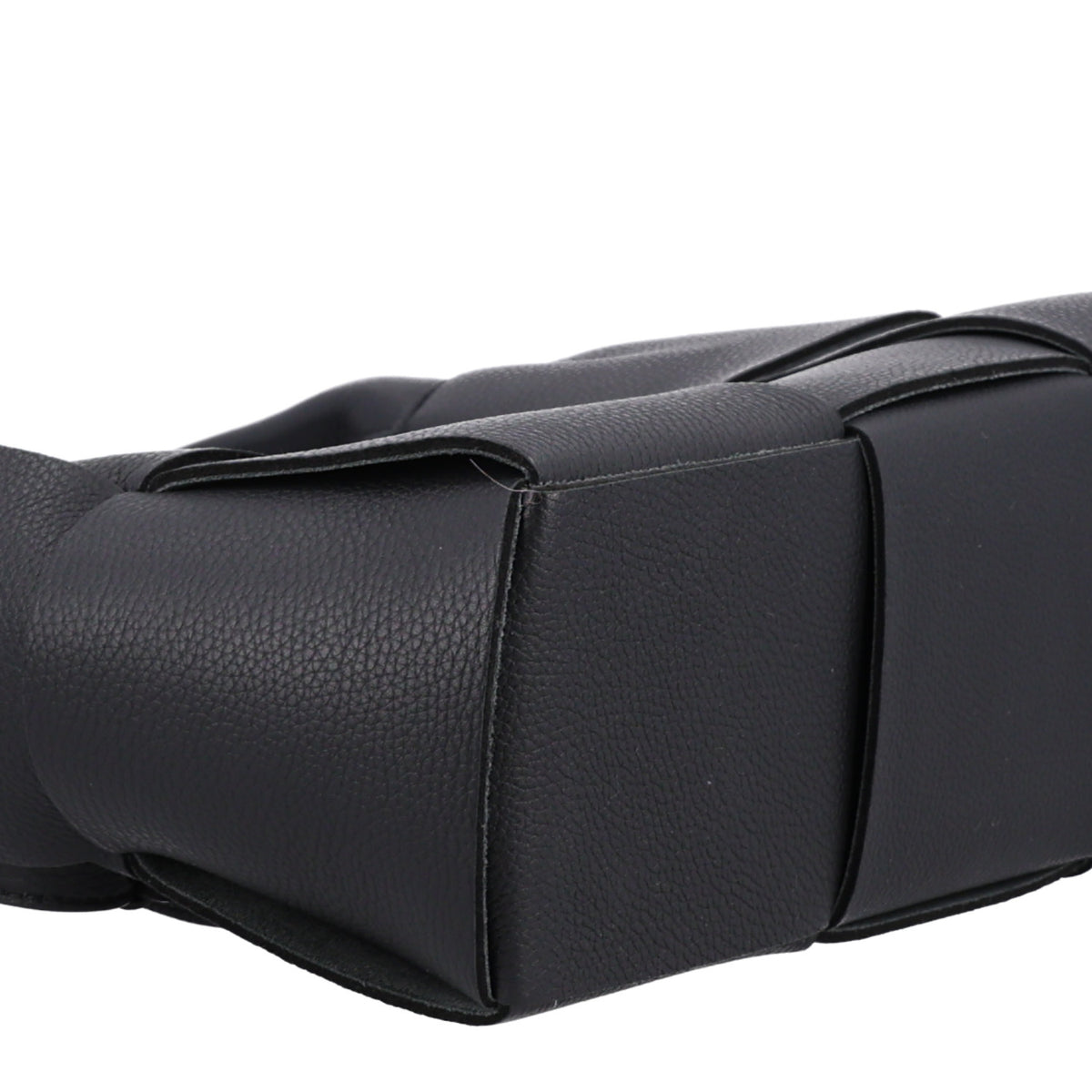 Grained Calfskin Intrecciato Mini Arco Tote Black