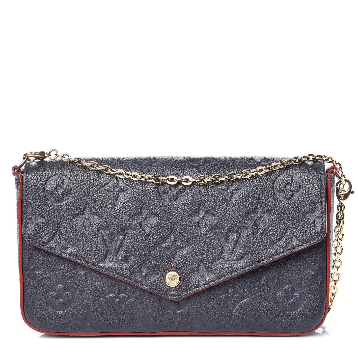 Empreinte Pochette Felicie Chain Wallet Marine Rouge