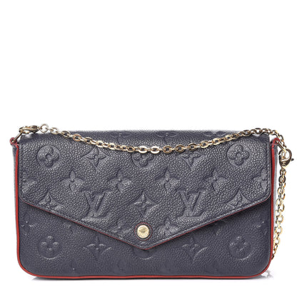 Louis Vuitton Empreinte Pochette Felicie Chain Wallet Marine Rouge 1 of 11