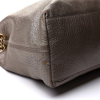 Gucci Metallic Pebbled Calfskin Medium Soho Chain Shoulder Bag Golden Beige 8 of 12