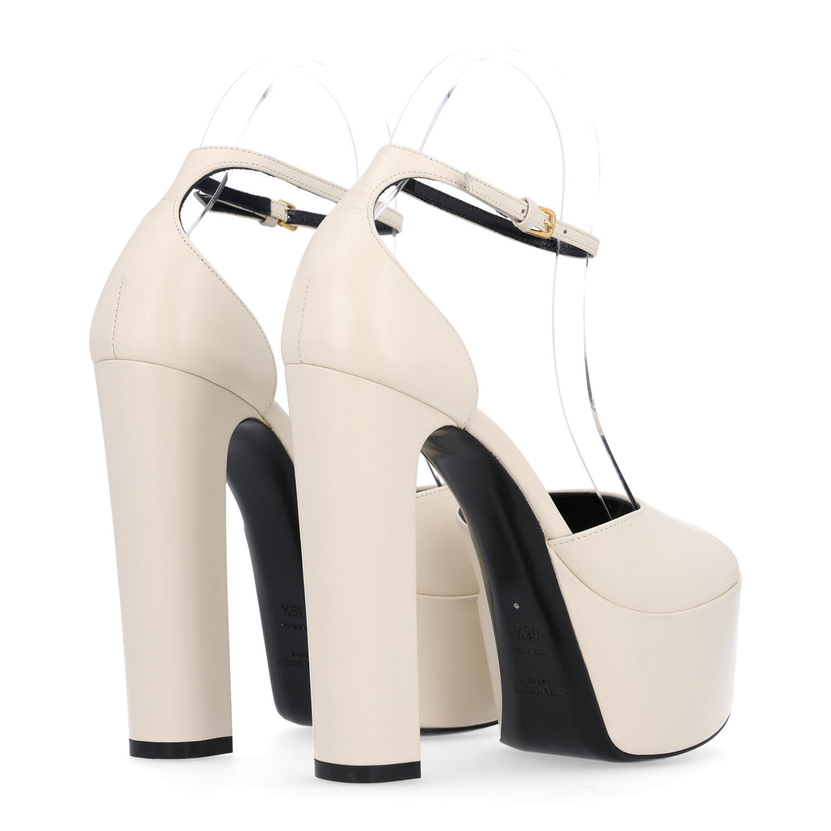 Saint Laurent New Belfagor Jodie 95 Platform Sandal 36.5 Pearl 5 of 11