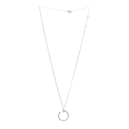 Cartier 18K White Gold Diamond Juste Un Clou Paved Pendant Necklace 3 of 5