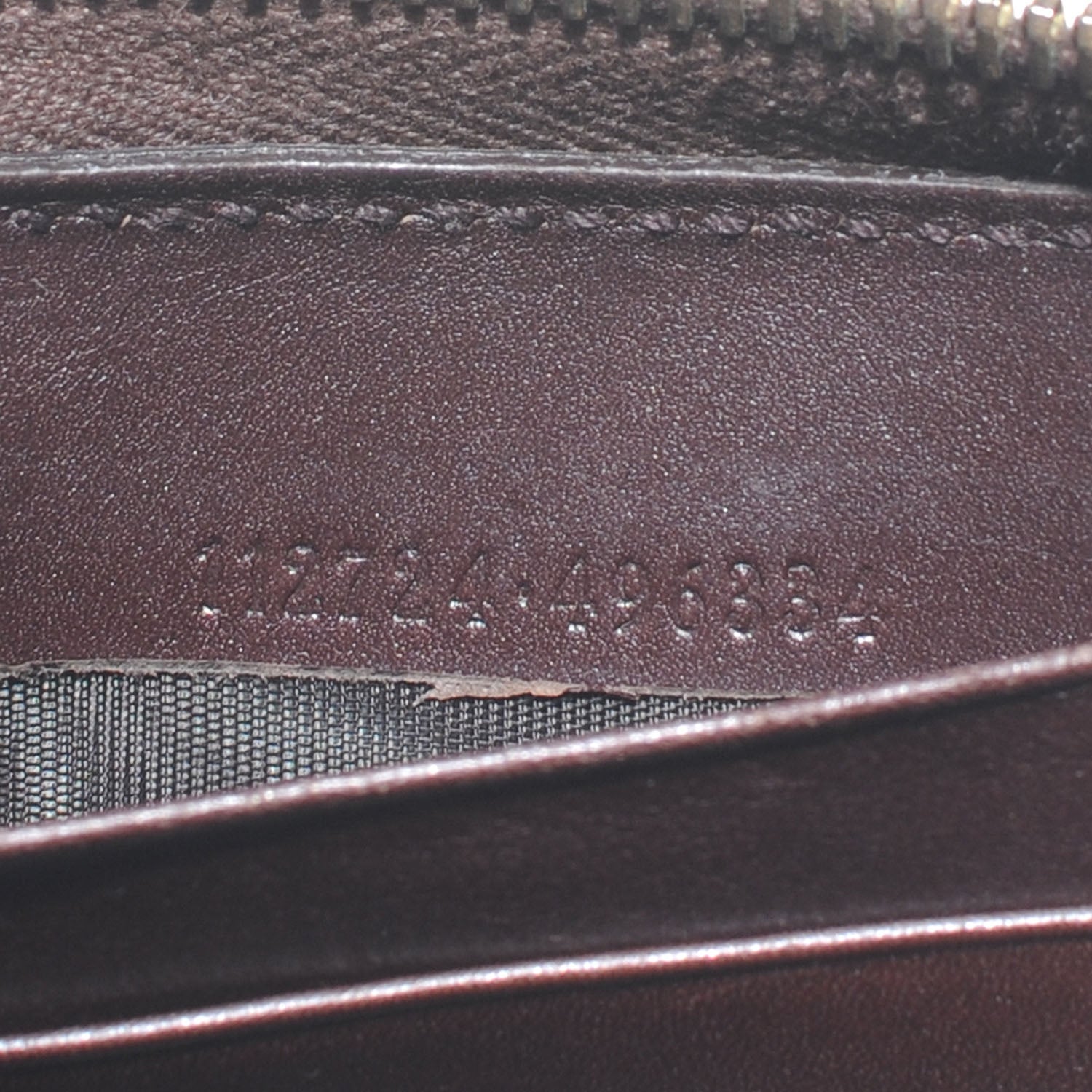 Gucci Guccissima Margaux Calfskin Metal Bar Zip Around Wallet Chocolate 7 of 7