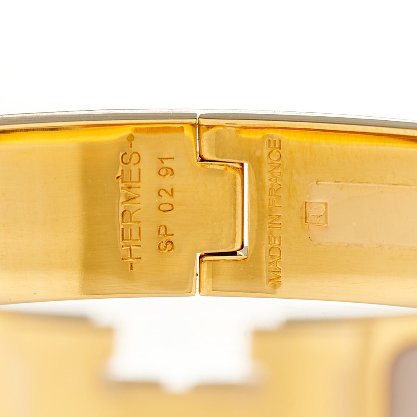Enamel Narrow Clic Clac H Bracelet PM Marron Glace