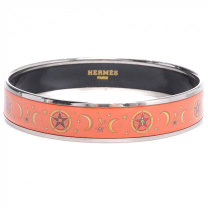 Hermes Enamel Medium Printed Moons and Stars Bracelet 65 Orange 1 of 5