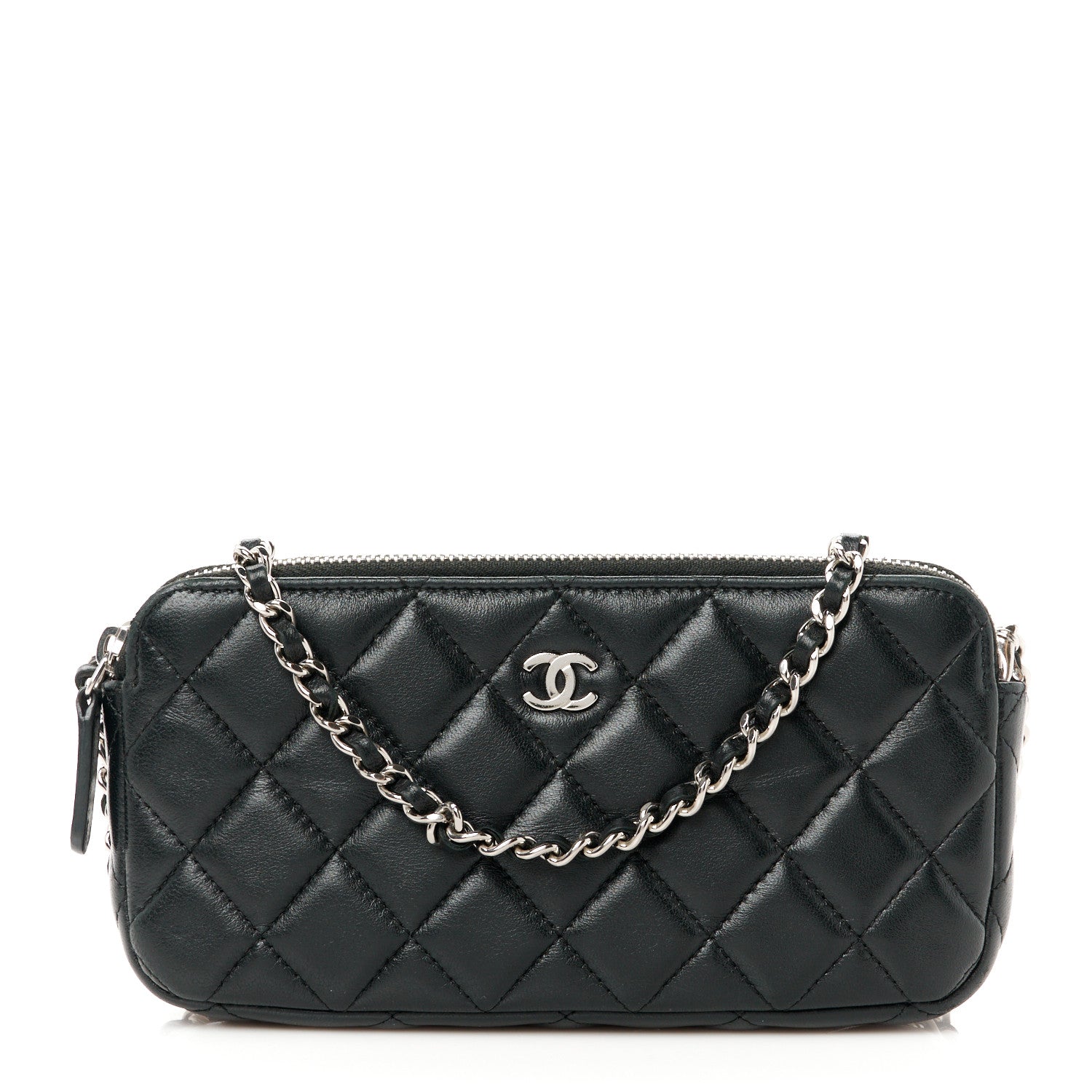 Chanel Lambskin Quilted Small Clutch With Chain Black 1 of 10