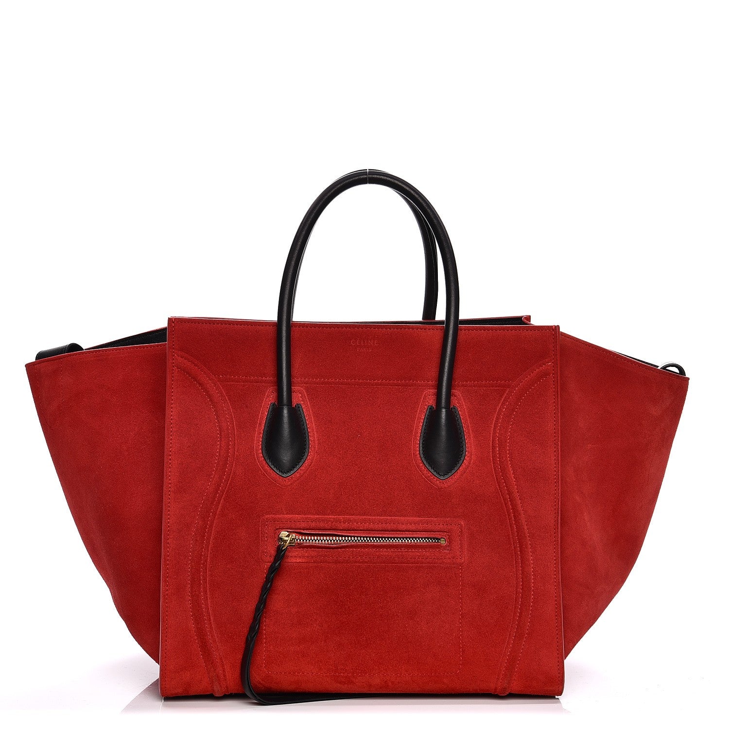 Celine Suede Medium Phantom Luggage Vermillion 1 of 17