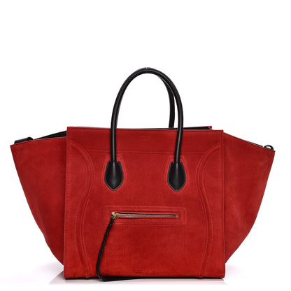 Celine Suede Medium Phantom Luggage Vermillion 1 of 17