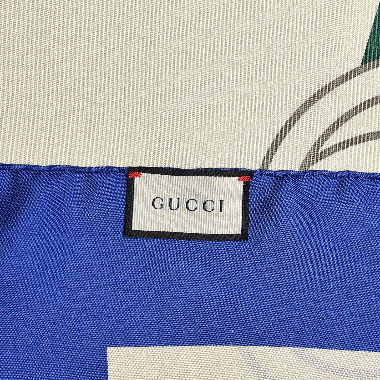 Silk Logo Square Scarf Ivory Blue