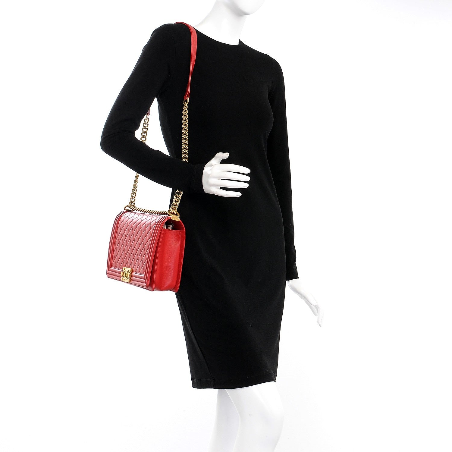 Chanel Lambskin Quilted New Medium Boy Flap Red 2 of 8