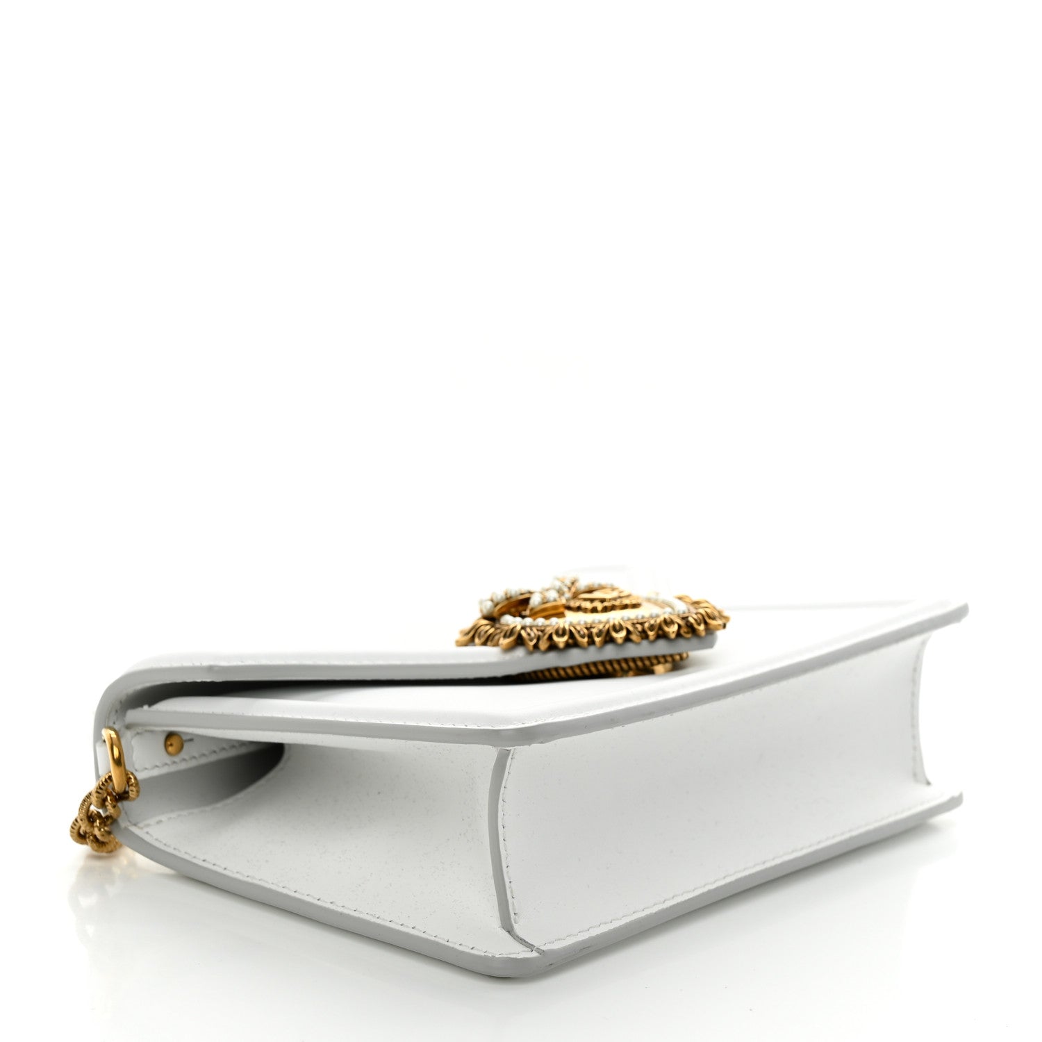 Dolce & Gabbana Smooth Calfskin Small Devotion Envelope Top Handle Bag White 4 of 11