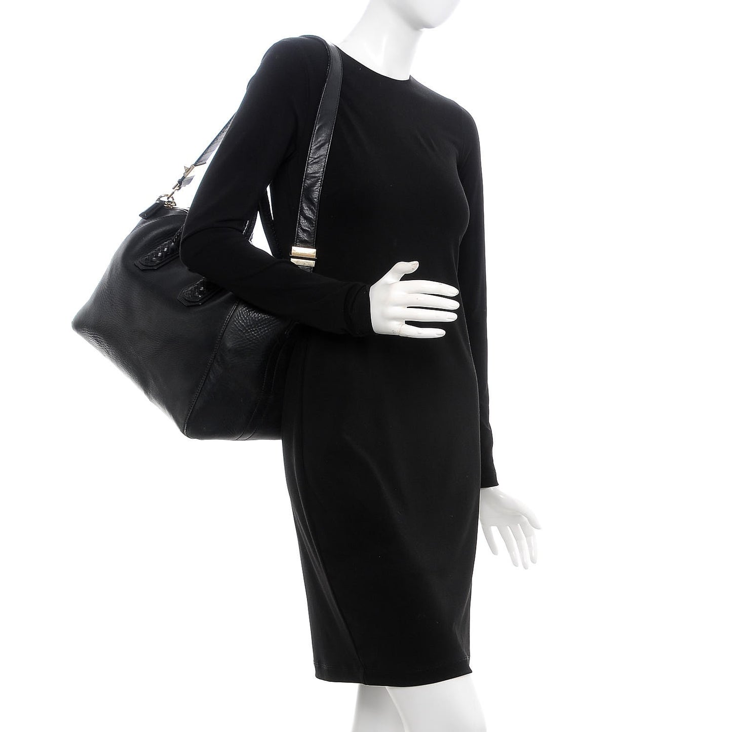 Smooth Calfskin Woven Medium Antigona Black