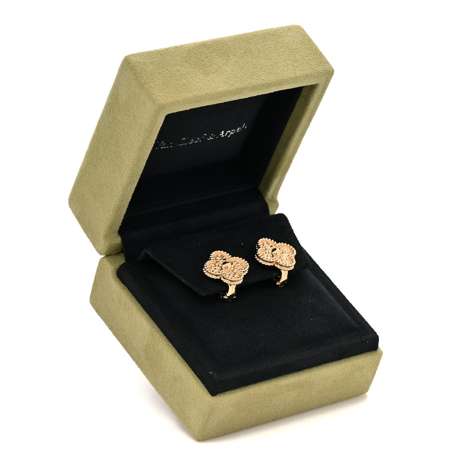 Van Cleef & Arpels 18K Yellow Gold Vintage Alhambra Earrings 5 of 5