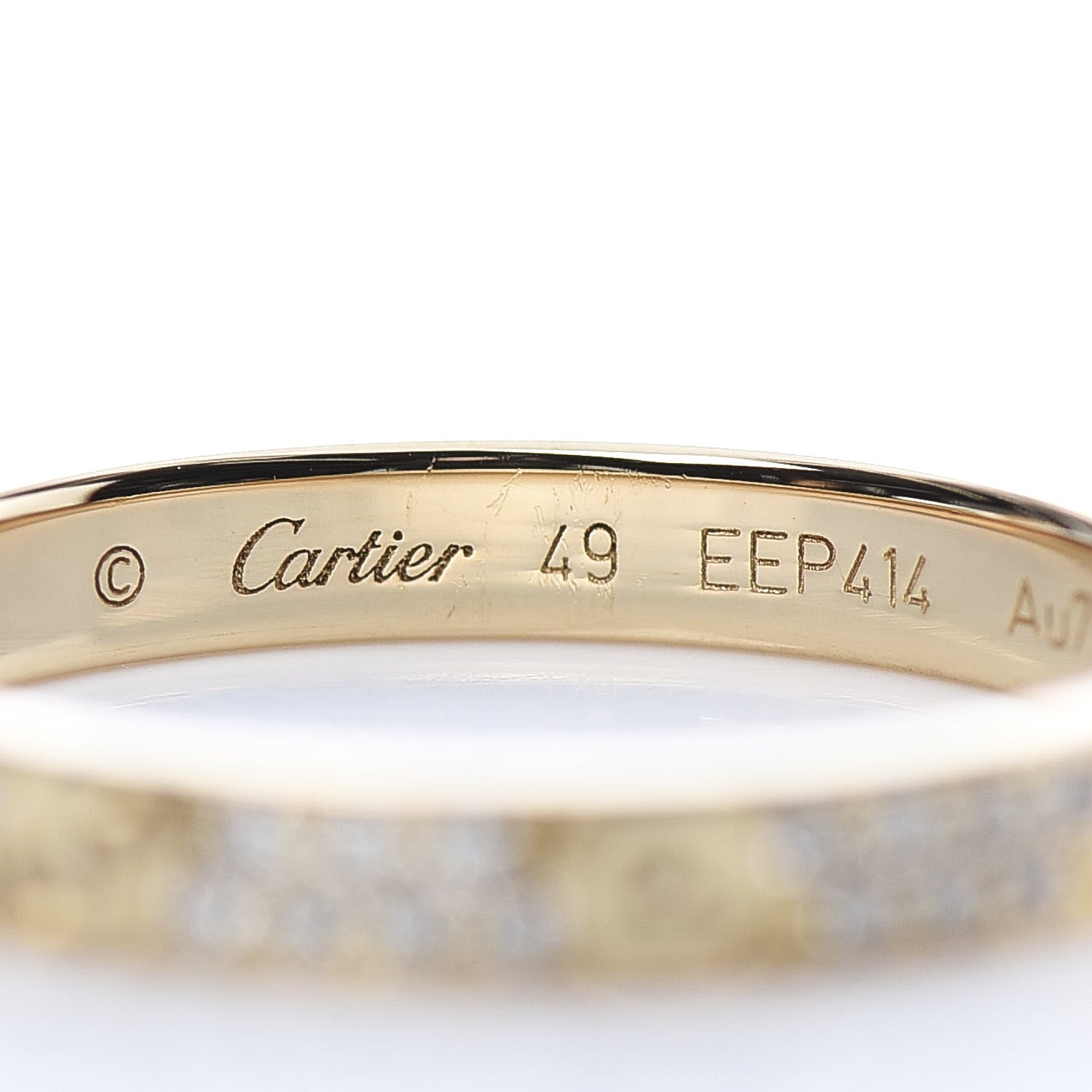 Cartier 18K Yellow Gold Diamond 2.6mm LOVE Paved Band Ring 49 4.75 4 of 6