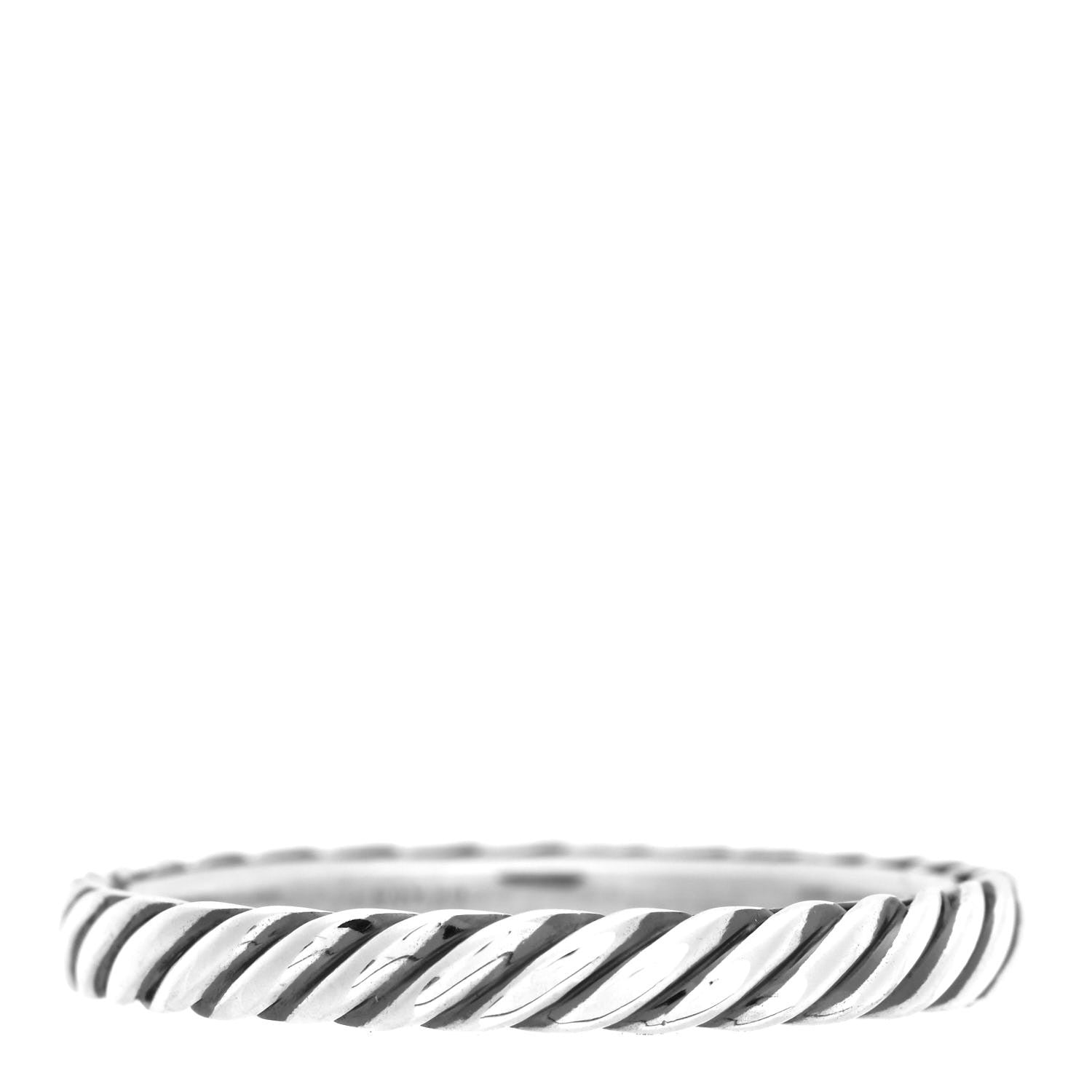 David Yurman Sterling Silver Cable Classics Band Ring 52 6 3 of 4