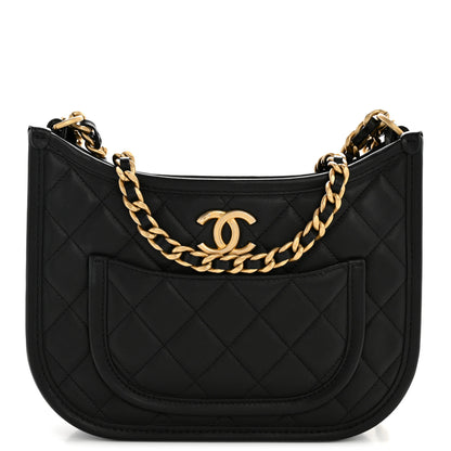Chanel Calfskin Quilted Hobo Black 1 of 12