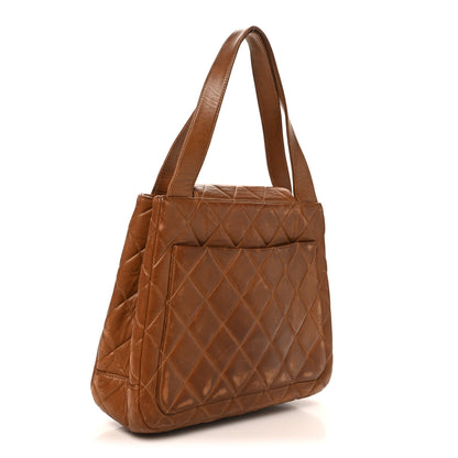 Chanel Lambskin Quilted Shoulder Bag Brown 3 of 10