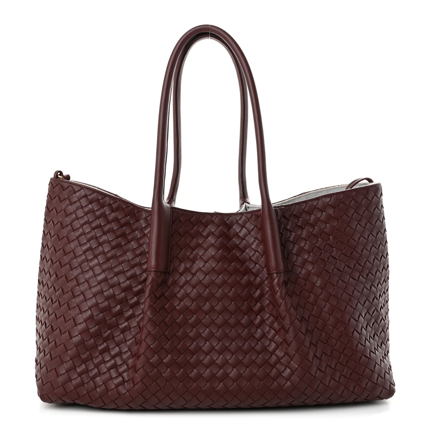Bottega Veneta Calfskin Intrecciato Pinacoteca Reversible Tote Madder Brown Lunar 1 of 11