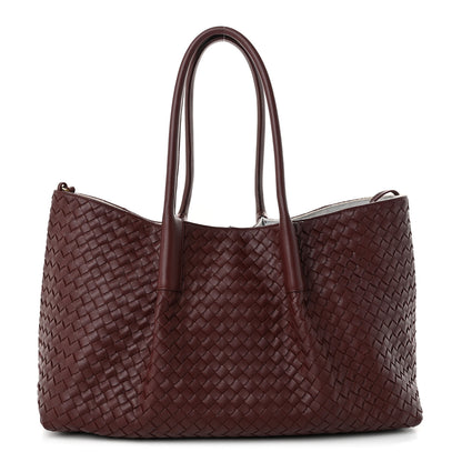 Bottega Veneta Calfskin Intrecciato Pinacoteca Reversible Tote Madder Brown Lunar 1 of 11