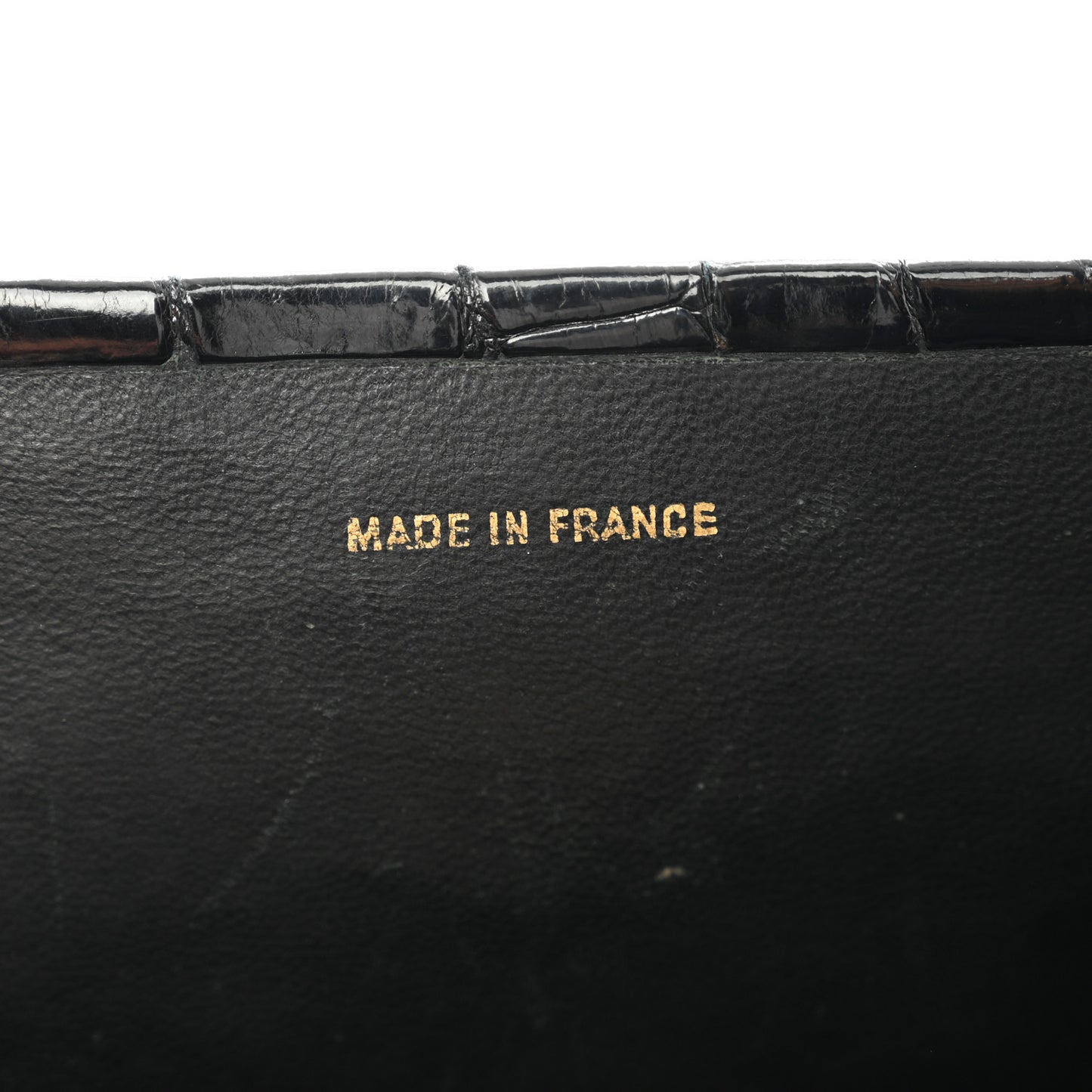 Shiny Crocodile Small Flap Black