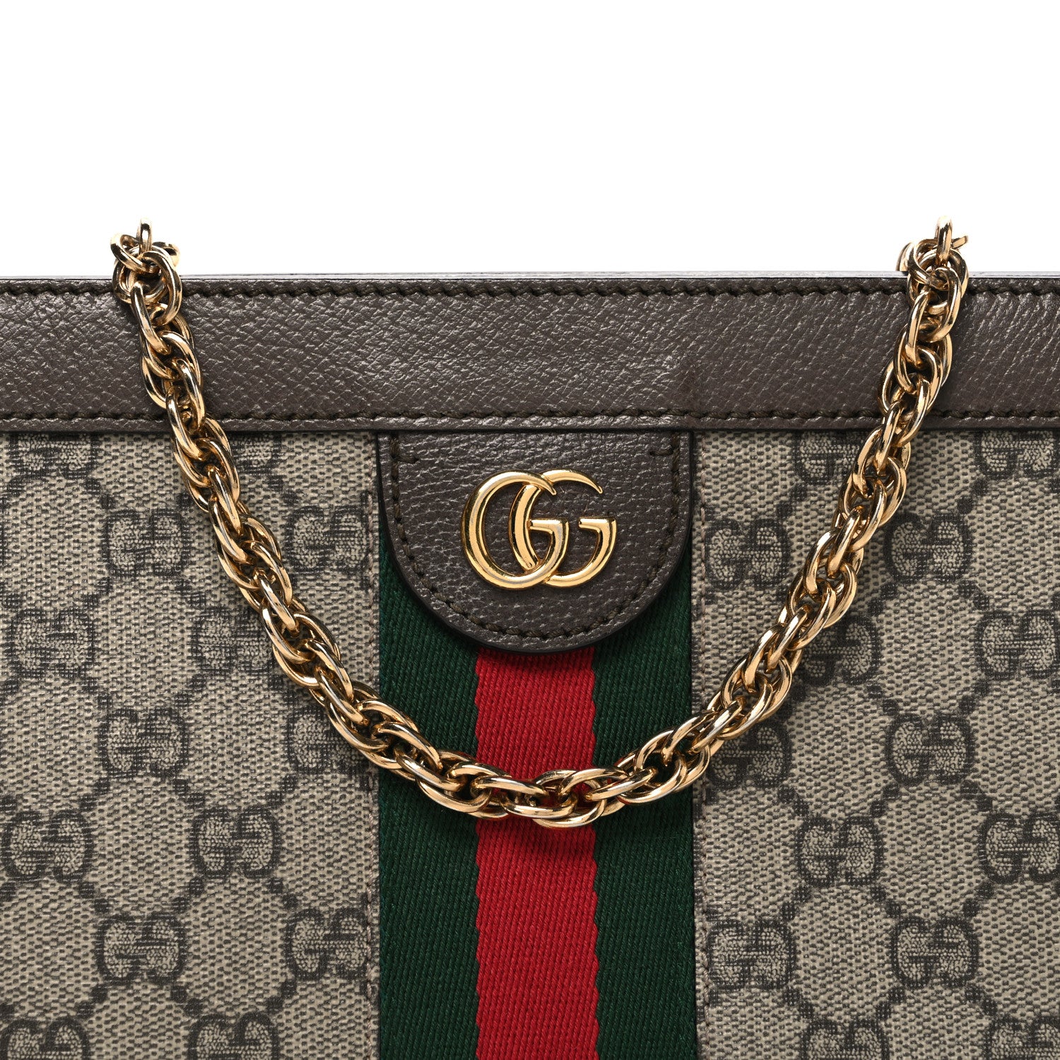 Gucci GG Supreme Monogram Web Small Ophidia Chain Shoulder Bag Brown 8 of 10