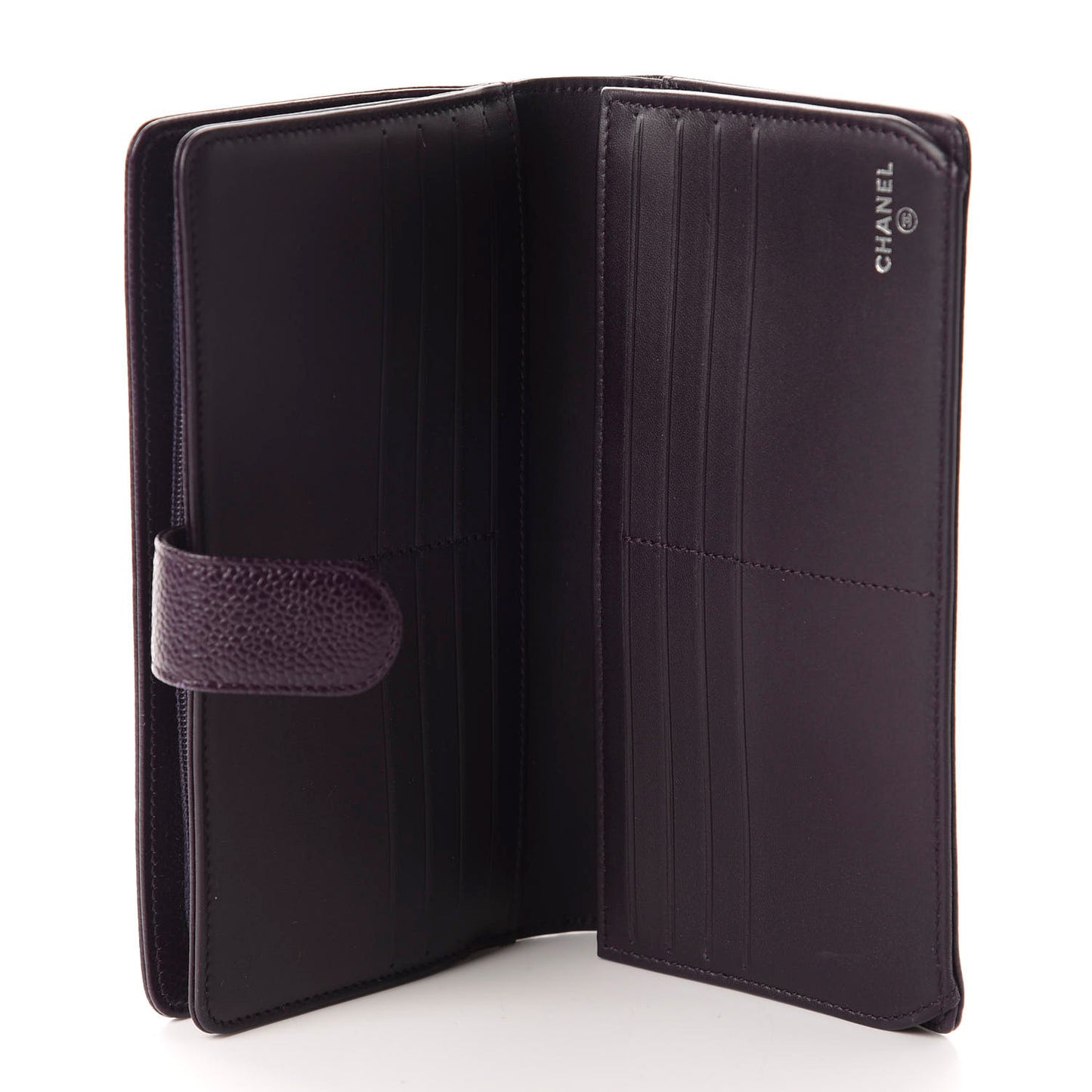 Caviar Timeless CC French Long Wallet Purple