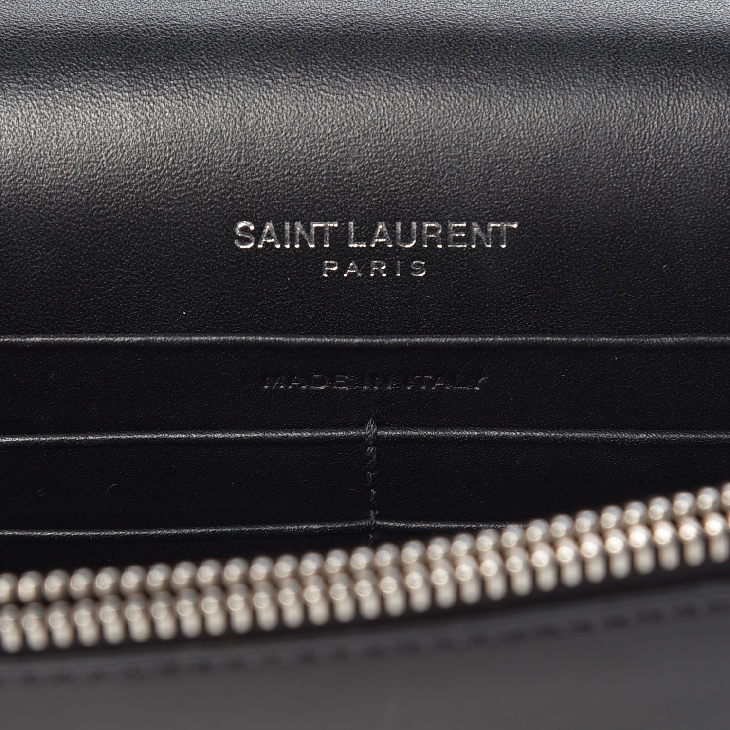 Saint Laurent Smooth Calfskin Classic Monogram Kate Tassel Chain Wallet Black 6 of 13