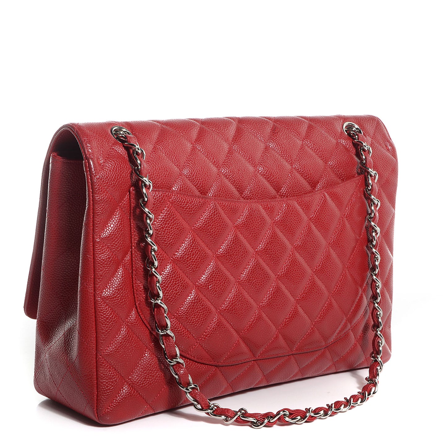 Caviar Maxi Single Flap Red