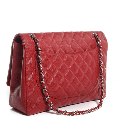 Chanel Caviar Maxi Single Flap Red 3 of 9