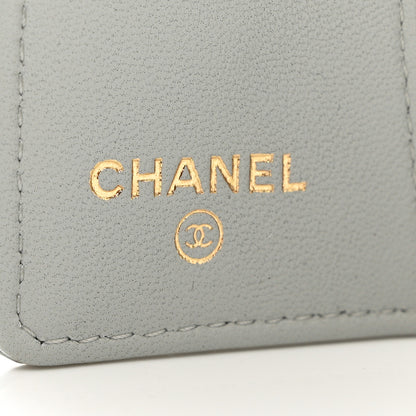 Chanel Lambskin Quilted Classic 4 Key Holder Wallet Grey 5 of 8
