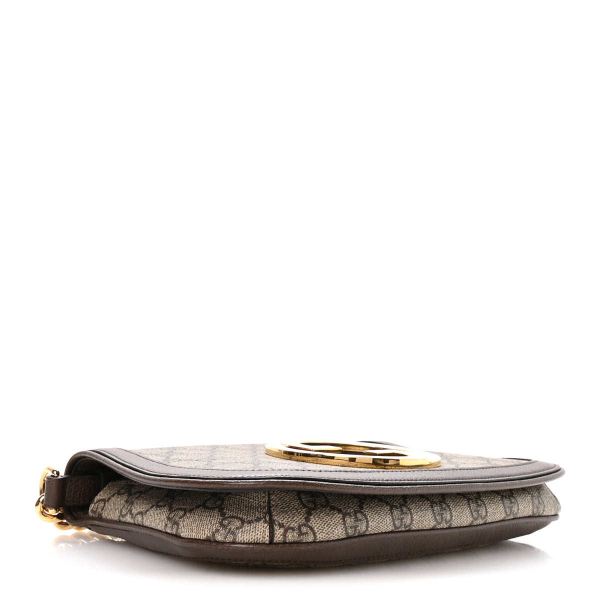GG Supreme Monogram Textured Dollar Calfskin Blondie Chain Shoulder Flap Bag Beige Ebony New Acero