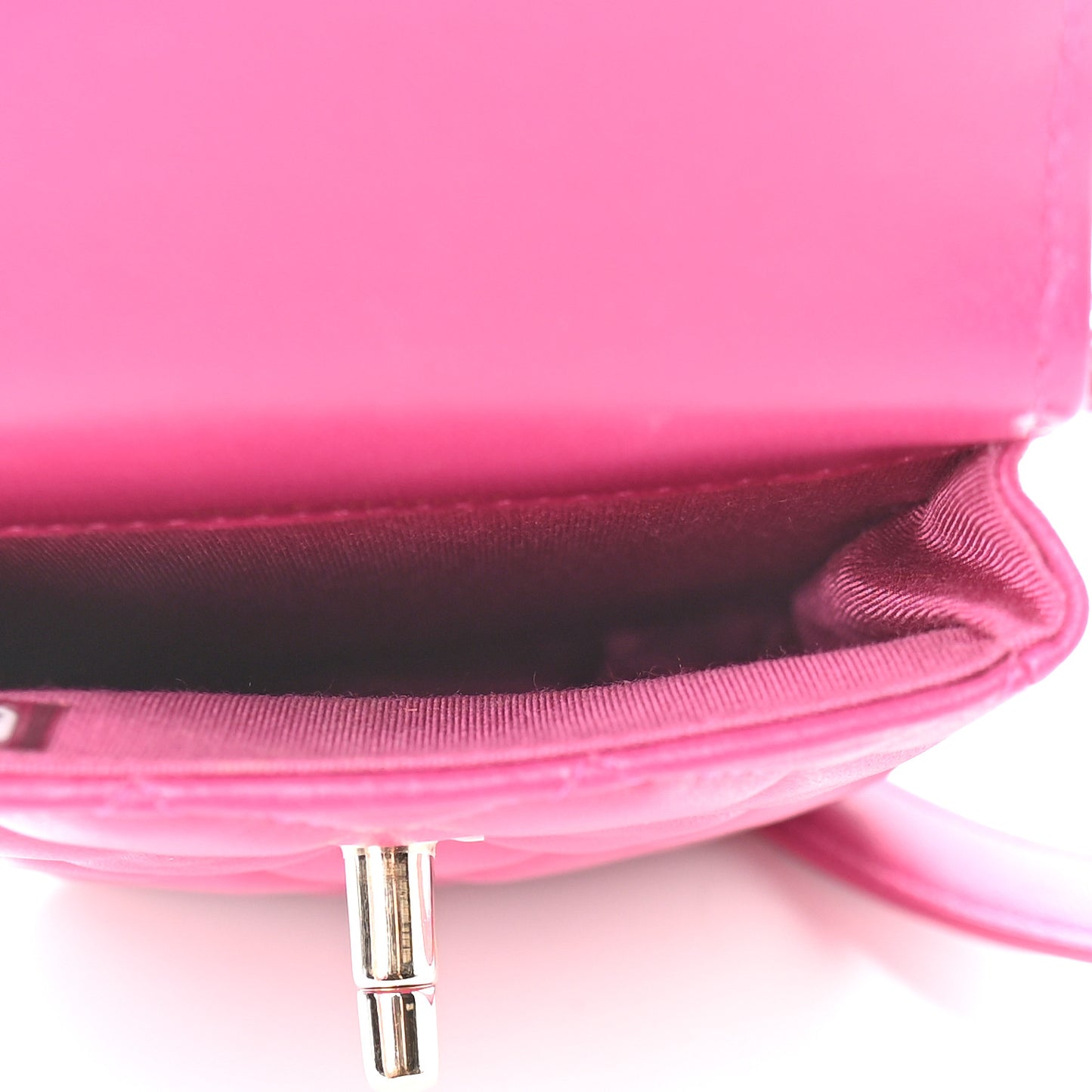 Lambskin Quilted Phone Chain Clutch Waist Bag Pink