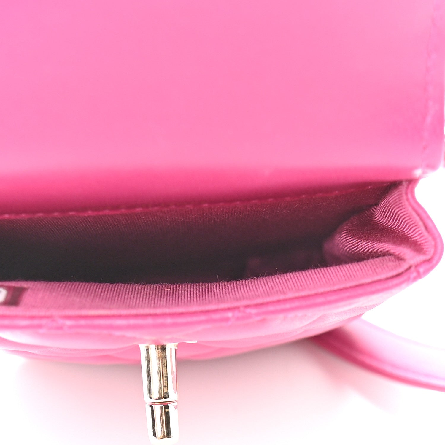 Chanel Lambskin Quilted Phone Chain Clutch Waist Bag Pink 4 of 7