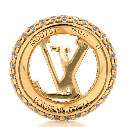 Louis Vuitton Metal Crystal Louise By Night Earrings Gold 4 of 5