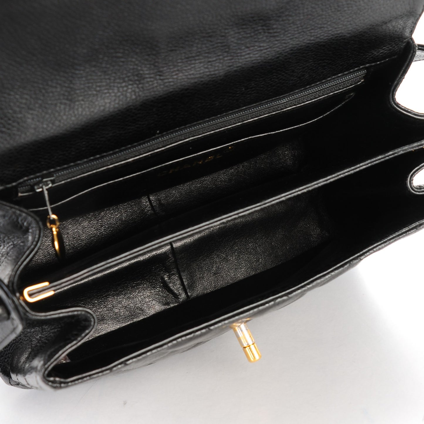 Caviar Flap Shoulder Bag Black