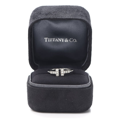 Tiffany 18K White Gold Diamond T Wire Ring 53 6.5 5 of 5