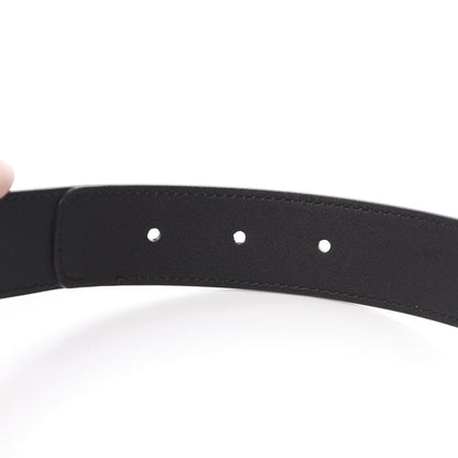 Gucci GG Supreme Monogram Matte Plutone Calfskin Double G 30mm Belt 95 38 Beige Ebony Black 5 of 6