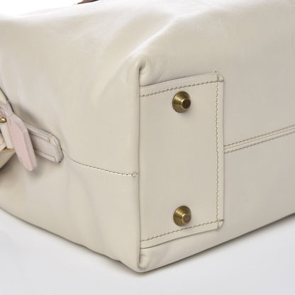 Lanvin Smooth Calfskin Bicolor Padam Bowling Satchel White 9 of 10