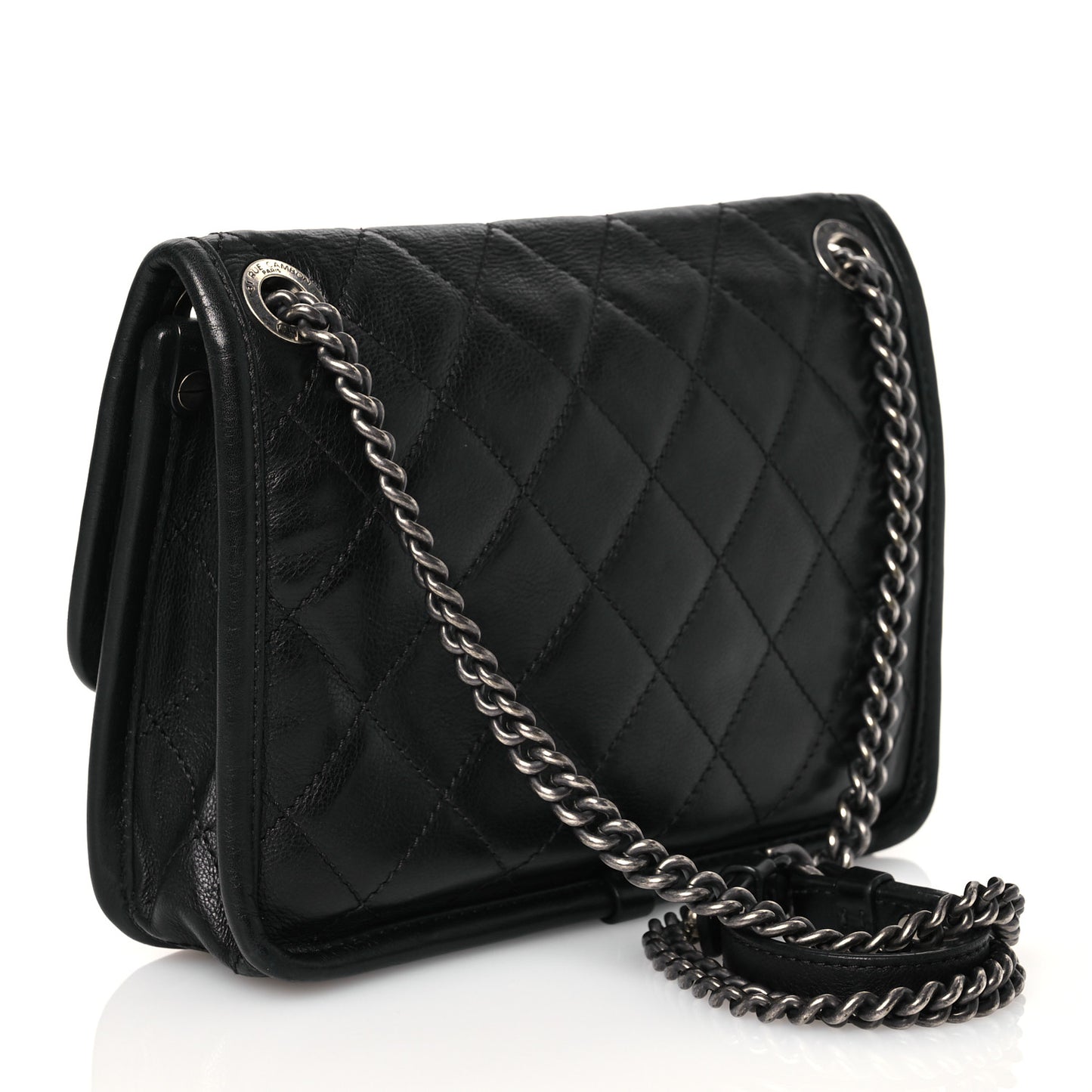 Calfskin Quilted Mini French Riviera Flap Black
