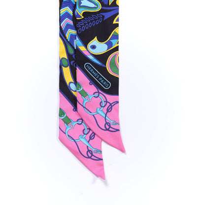 Hermes Silk Folklore Twilly Violet Black Rose Vif 3 of 4
