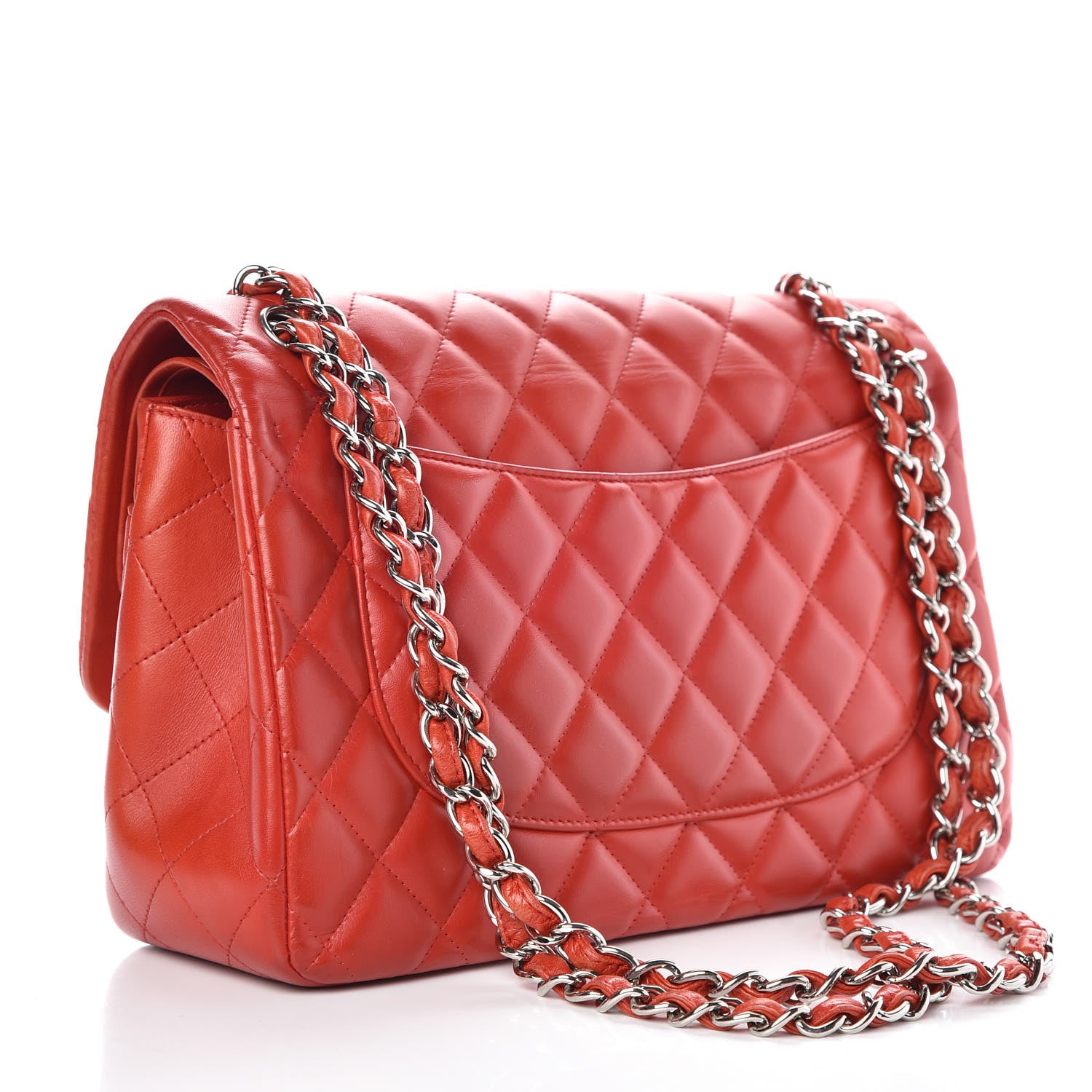 Chanel Lambskin Quilted Jumbo Double Flap Red 3 of 13