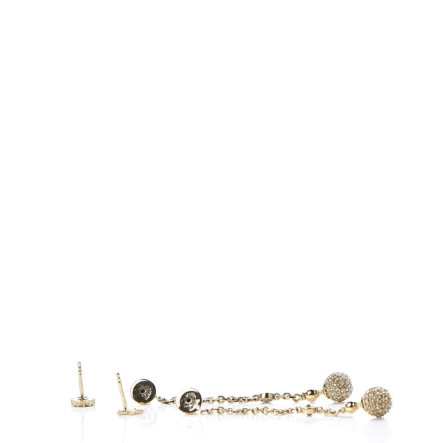 Christian Dior Crystal Dangle Earrings Gold 3 of 6