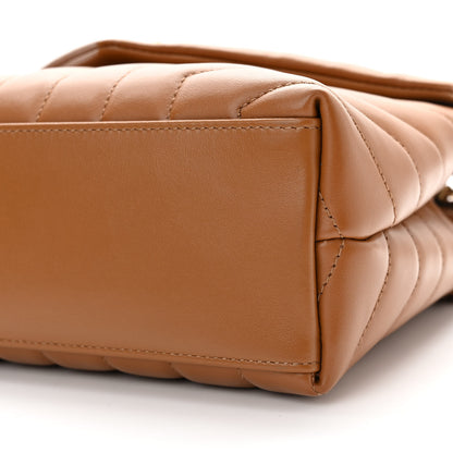 Saint Laurent Calfskin Y Quilted Monogram Small Loulou Chain Satchel Dark Natural 10 of 11