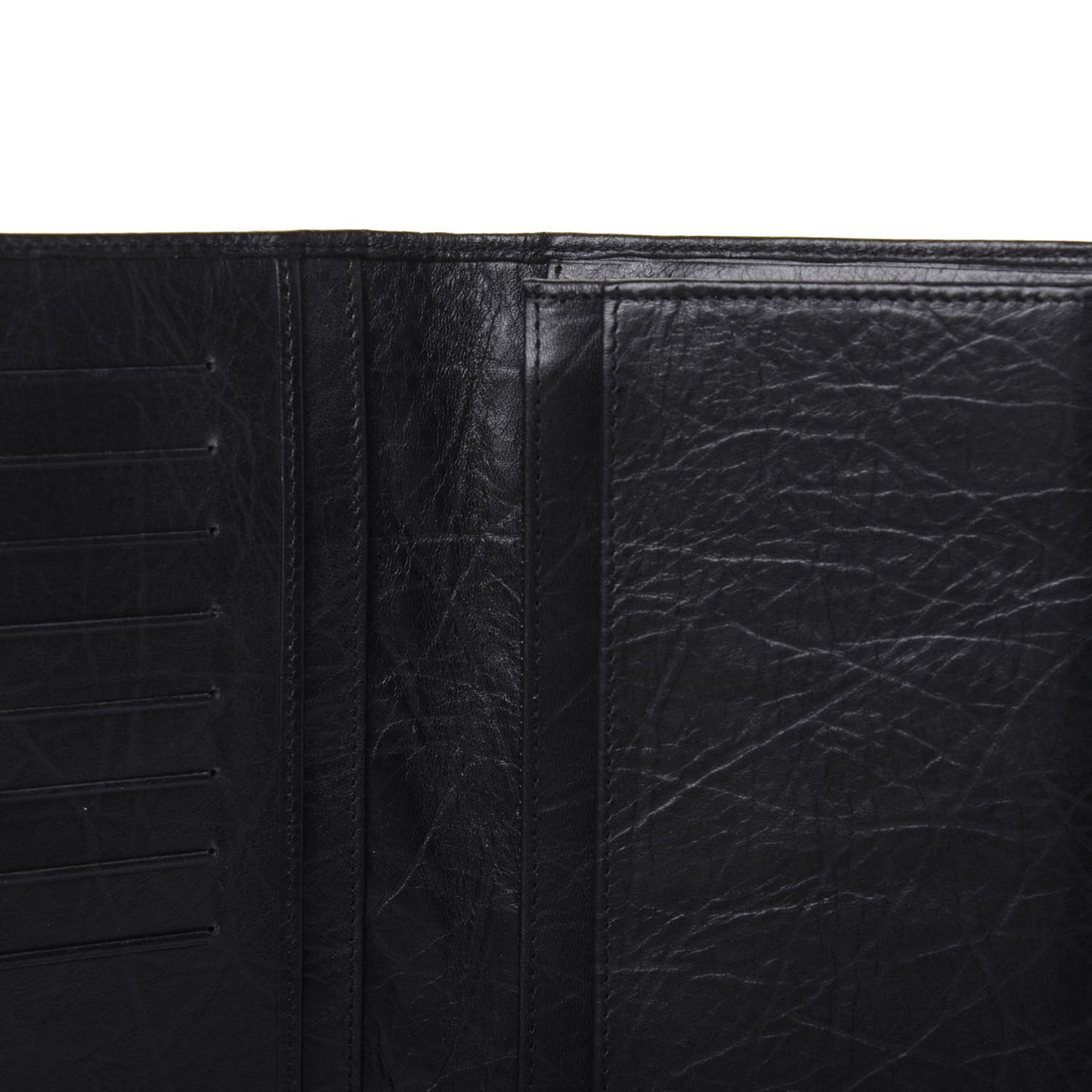 Aged Calfskin Quilted Cambon Yen Wallet Black