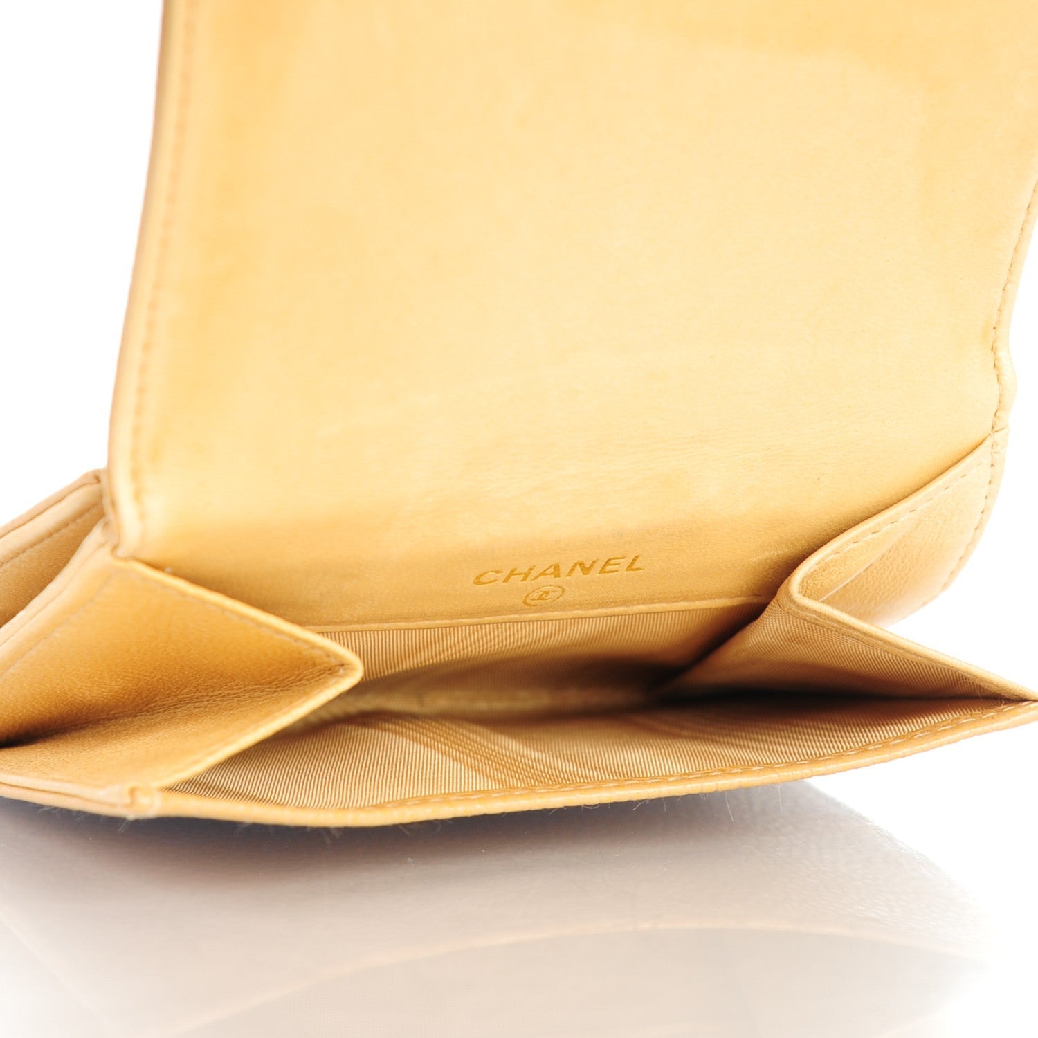Chanel Caviar Timeless CC Compact French Wallet Beige 10 of 10