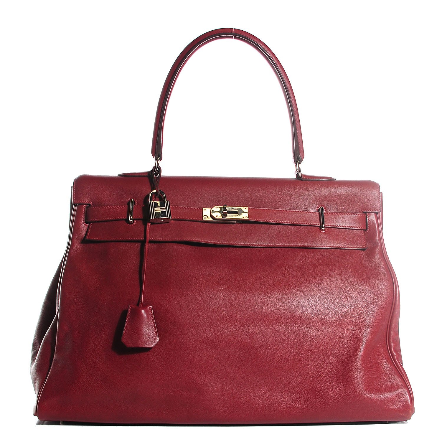 Hermes Veau Sikkim Kelly Relax 50 Rouge H 1 of 21